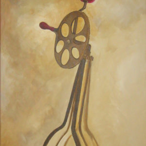 acrylic painting of old-fashioned eggbeater