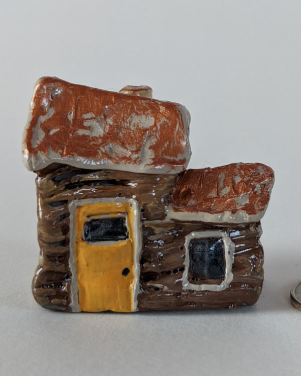 Tiny House Sculpture - Log Cabin