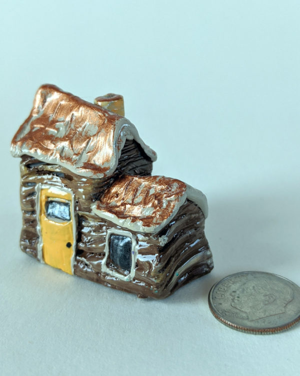 Tiny House Sculpture - Log Cabin