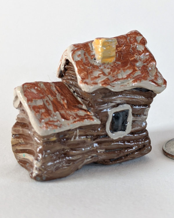 Tiny House Sculpture - Log Cabin