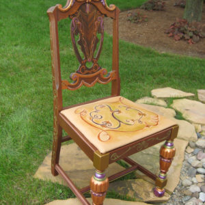 Hand Painted vintage dining chair